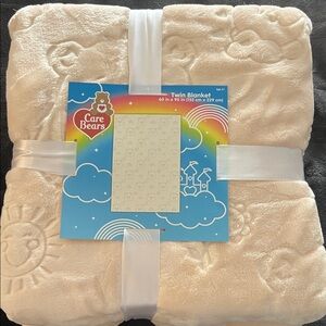 New Care Bears Cream Plush Twin Size Blanket